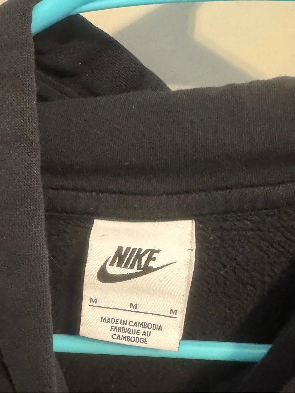Nike Black Hoodie with White Swoosh Chest Logo